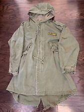 VINTAGE Hooded PARKA SHELL M-1951 EXTREME COLD WEATHER FISHTAIL NO LINER Green picture