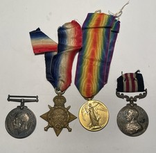 WW1 MILITARY MEDAL GROUP STAR VICTORY GEORGE V BRAVERY IN THE FIELD