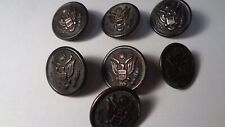 7   WWI  AEF  brass US Army EAGLE button Rimmed 1 1/4 US Army City BUTTON Works picture