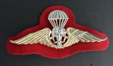 THAILAND PARATROOPER JUMP WINGS JACKET HAT PIN BADGE 3.75 INCHES THAI picture