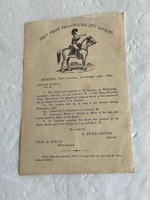PHILADELPHIA CITY CAVALRY GENERAL TORBERT FUNERAL 1880 PARADE CIRCULAR CIVIL WAR