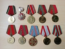 Lot of 10 USSR Soviet Medals WWII Victory Jubilee Armed Forces Badges Collection