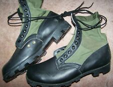 JUNGLE BOOTS, OD GREEN, PANAMA SOLE, SPIKE PROOF, 13.5 X-W, U.S. ISSUE *NEW*  picture