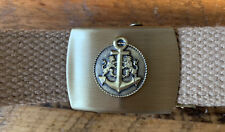 Vintage Navy Anchor with Lions Merit Brass Uniform Belt And Buckle USA EUC picture