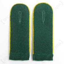 Cavalry EM Shoulder Boards Bottle Green Gold Yellow piped - WW2 Repro Badge Army