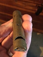 Vintag WWII Trench Art 4-1/8” Brass Whistle IT WORKS Makes Shrill Sound picture