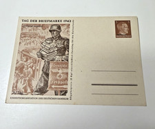 German Reich, WWII, illustrated postcard Stamp Day 1942 Field Post