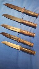 Ww2 Kabar Collection No Sheaths Red Spacer Usn Usmc Knives Mark 2 picture