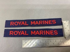 Original British Royal Naval Marines Cash's Tape Shoulder Badges, Matching