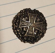 Rare Antique Iron Cross Sterling Silver C Clasp Pin. Marked California 1914 Not picture