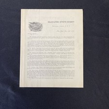 7th Regiment State New York National Guard Order 1872 Camp Sherman Saratoga NY