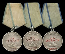 Soviet Russian USSR Order Medal Group 3 BRAVERY MEDALS TO ONE SOLDIER researched