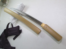 JAPANESE OLD WAKISAKI SWORD IN SHIRASAYA SIGNED UJIFUSA NTHK PAPER IN POLISH #X2