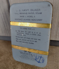 WW2 US Navy Solar Still Drinking Water Survival Gear SunStill Blue Tin picture