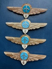 Set of badges of the Civil Air Fleet, civil aviation classes 1, 2, 3, 4