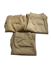 50s Light Tropical Trousers Khaki Tan Pants Military US Dress Vtg Lot 3 picture