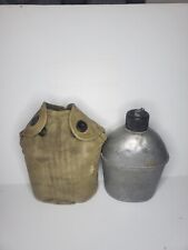 WW2 US Victory Water Canteen 1943  Flat Top Cap With Chain. Military Memorabilia picture