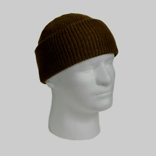  NEW GENUINE MILITARY WATCH CAP BROWN 100% WOOL 2 PLY U.S.A MADE BEANIE picture