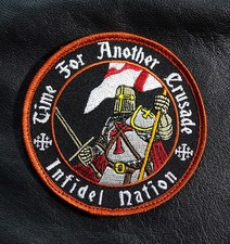 TIME FOR ANOTHER CRUSADE CHRISTIAN INFIDEL TACTICAL MORALE HOOK PATCH 