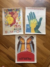 Vietnamese Vietnam War Liberation Reunification Posters Hand Printed Linen Paper