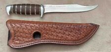 Original WW2 Custom Theater Made Fighting Knife Named With Leather Sheath picture