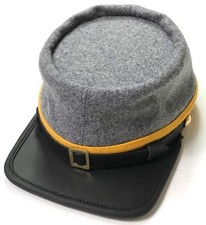CIVIL WAR CSA CONFEDERATE CAVALRY GREY WOOL KEPI FORAGE CAP HAT-2XLARGE