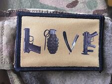 Love Weapons Morale Patch Funny Tactical ARMY Hook Military USA Badge Flag  picture