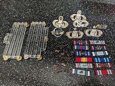 US Air Force Ribbon Racks Ribbon Pins Lot 33 Pieces Oak Bronze Uniform Insignia picture