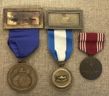 Vintage Medal Ribbon Lot of 3 US Achievement Music Sports League Military VTG