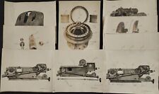 1940s vintage WWII disassembled GERMAN ARTILLERY PHOTOS 9pc US NAVAL GUN FACTORY picture