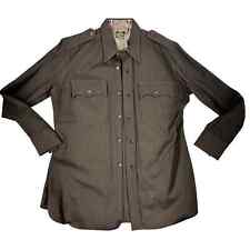 WW2 VTG Brown Army Officers Shirt 100% Wool Gabardine Jackson Raymond Co.  picture