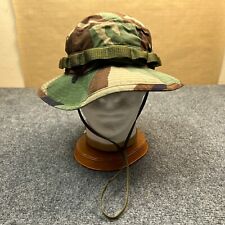 United States Military Sun Hot Weather Hat Adult Size 7 1/2 Neck Strap Camo picture