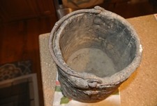 Rare Rev War Cannon Sponge Bucket w/wrought iron original handle
