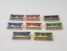 Set of 8 Vintage Russia Soviet Union USSR Navy Ships Enamel Lapel Pin picture