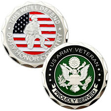 ARMY Military VETERAN Proudly Served Challenge coin Commemorative Collectible US picture