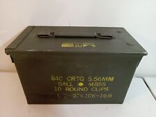 Vintage US Military Ammo Metal Box 800 CRTG 5.56 MM picture