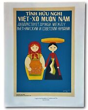 Vietnam War Poster Long Live The Friendship of Viet Nam and Russia Soviet Union picture