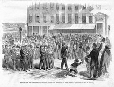 CINCINNATI MILITIA, 1862 CIVIL WAR REBELS, PARADE, BAND