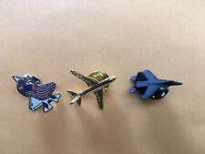 3 Metal US Air Force Aircraft Lapel Pins - F22 & KC46 picture