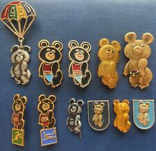 USSR. Olympic Bear Misha Set of 11 Badges Olympic Games Moscow 1980 picture