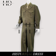 WWII US Army Uniform | 1944 Olive Wool Jacket & Pants | Reenactment Suit