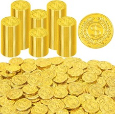120pcs plastic gold coins 1.4in fake pirate treasure party favors decorations