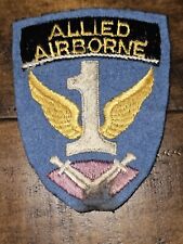 WWII US Army BRITISH MADE 1st Allied Airborne Blue Gray Wool Patch L@@K picture