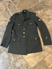 Vintage U.S. Army Dress Green Jacket Uniform Coat w/ Patches 37L picture
