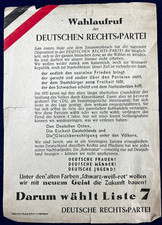 1949 Occupied Germany Election Flyer CDU SDP Shameful Verses Politics Post WWII