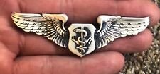 Vintage USAF Air Force Flight Surgeon Badge Wings Military Insignia Wing Pin  picture