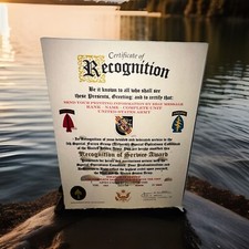 U.S. ARMY - 5TH SPECIAL FORCES GROUP (ABN) RECOGNITION OF SERVICE AWARD