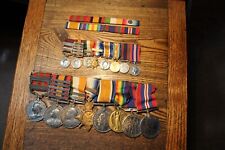 CANADIAN 8 MEDAL BAR WITH MINITURES, INDIA, QSA, WWI AND WWII picture