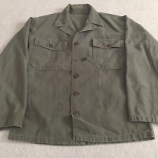 Vintage Korean War Military HBT Shirt Jacket Mens Green Army Midcentury 50s picture