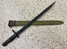 Vintage WWI US Model M1917 Sword Bayonet w Vietnam Era Sheath World War Military